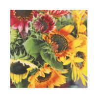 Servett, 3-lags 1/4-vikt 33 cm x 33 cm "Sunflower Bouquet"