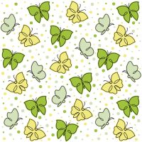 Servett, 3-lags 1/4-vikt 33 cm x 33 cm limegrön "Papillons"