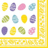 Servett, 3-lags 1/4-vikt 40 cm x 40 cm "Coloured Eggs"