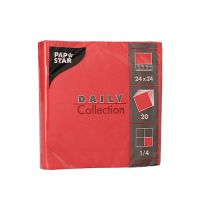Servetter "DAILY Collection" 1/4-vikt 24 cm x 24 cm röd
