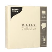 Servetter "DAILY Collection" 1/4-vikt 32 cm x 32 cm creme
