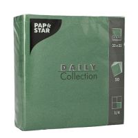 Servetter "DAILY Collection" 1/4-vikt 32 cm x 32 cm mörkgrön