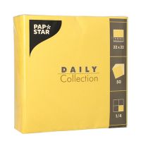 Servetter "DAILY Collection" 1/4-vikt 32 cm x 32 cm gul