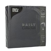 Servetter "DAILY Collection" 1/4-vikt 32 cm x 32 cm svart