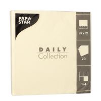 Servetter "DAILY Collection" 1/4-vikt 32 cm x 32 cm creme
