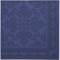 Servetter "ROYAL Collection" 1/4-vikt 40 cm x 40 cm mörkblå "Arabesque"