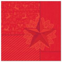 Servetter "ROYAL Collection" 1/4-vikt 40 cm x 40 cm röd "Rising Star"