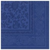 Servetter "ROYAL Collection" 1/4-vikt 40 cm x 40 cm mörkblå "Ornaments"