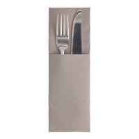 Servetter "ROYAL Collection" 48 cm x 30 cm grå med bestickficka