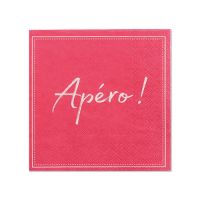 Servett, 3-lags 1/4-vikt 25 cm x 25 cm fuchsia "Apero"