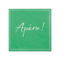 Servett, 3-lags 1/4-vikt 25 cm x 25 cm grön "Apero"