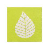 Servett, 3-lags 1/4-vikt 25 cm x 25 cm grön "Graphic Leaves"