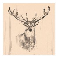 Servett, 3-lags 1/4-vikt 33 cm x 33 cm natur "Deer" av återvunnet papper