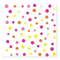 Servett, 3-lags 1/4-vikt 33 cm x 33 cm rosa "Colourful Dots"