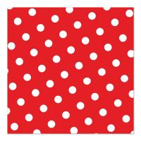 Servett, 3-lags 1/4-vikt 33 cm x 33 cm röd "Dots"