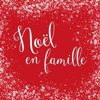 Servett, 3-lags 1/4-vikt 33 cm x 33 cm röd "Noel en Famille"