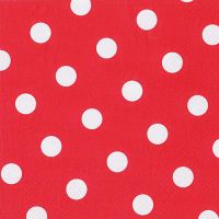 Servett, 3-lags 1/4-vikt 40 cm x 40 cm röd "Dots"