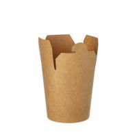 Take-away låda, Papper "pure" kantig 230 ml 7,5 cm x 6,5 cm x 5,8 cm brun
