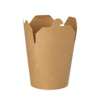 Take-away låda, Papper "pure" kantig 470 ml 9,8 cm x 8,2 cm x 7 cm brun