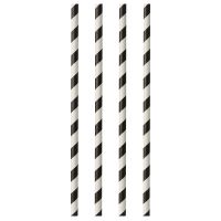 Sugrör av papper Ø 6 mm · 29 cm svart/vit "Stripes"