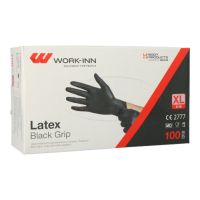 "WORK-INN/PS" Handskar, latex puderfri "Black Grip" svart Storlek XL