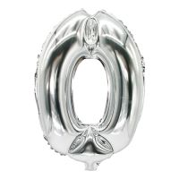 Folieballong 35 cm x 20 cm silver "0"
