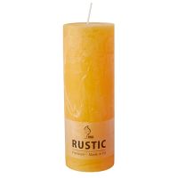 Cylinderljus Ø 68 mm · 190 mm gul "Rustic" genomfärgade