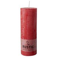 Cylinderljus Ø 68 mm · 190 mm röd "Rustic" genomfärgade