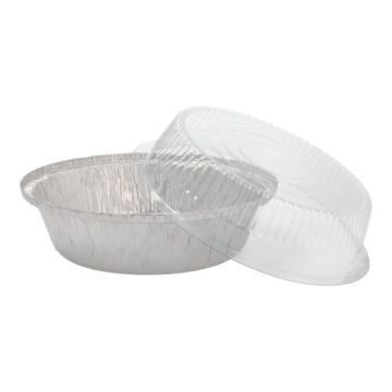 Alu ungsformar med lock till aluformar rund 770 ml Ø 18,2 cm · 8 cm