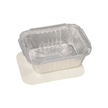 Alu formar med lock, papp, PE-belagt kantig 0,5 l 4,2 cm x 11,4 cm x 14 cm