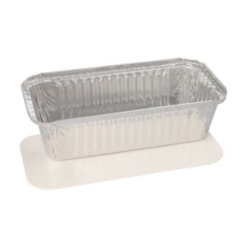 Alu formar med lock, papp, PE-belagt kantig 1 l 5,4 cm x 11 cm x 21,3 cm