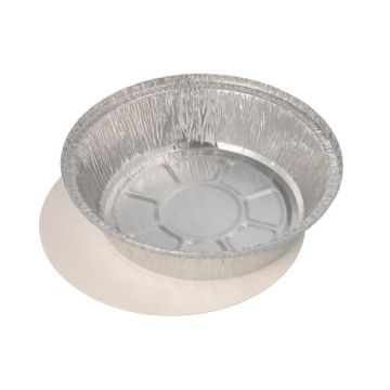 Alu ungsformar med lock till aluformar, PP-belagd rund 770 ml Ø 18,2 cm · 4 cm