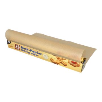 Bakplåtspapper 25 m x 38 cm brun i kartong