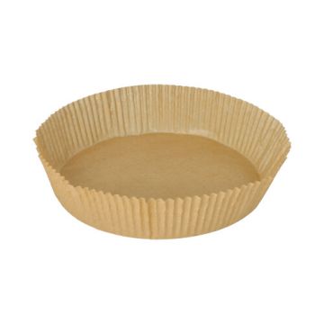 Bakplåtspapper Ø 21 cm · 5 cm brun för varmluftsfritös