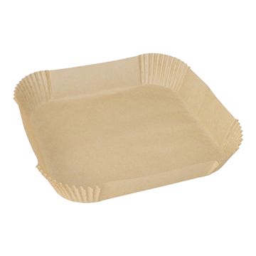Bakplåtspapper 23 cm x 23 cm x 4,5 cm brun för varmluftsfritös