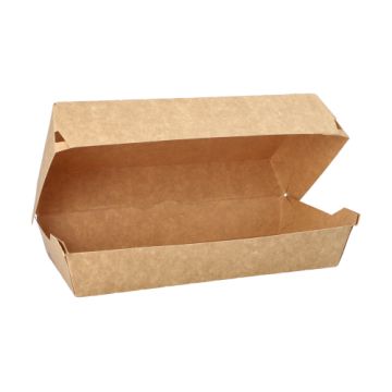 Baguettebox tillverkad av färskfiberkartong "pure" 7,5 cm x 10,7 cm x 22 cm brun