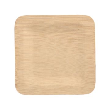 Tallrik, av bambu "pure" kantig 1,5 cm x 18 cm x 18 cm natur