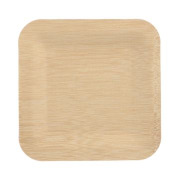 Tallrik, av bambu "pure" kantig 1,5 cm x 23 cm x 23 cm natur