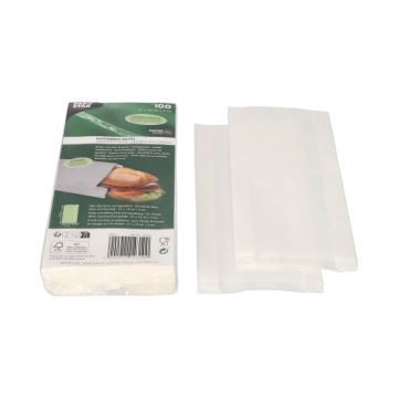 Smörgåspåse 21 cm x 10 cm x 3 cm vit , fettresistent