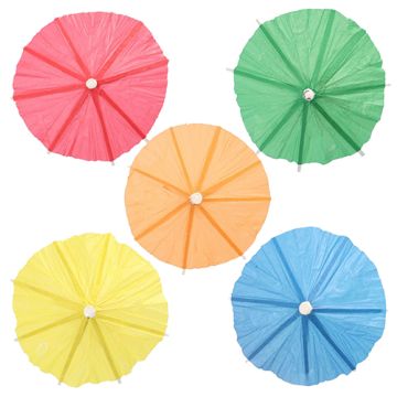 Partypinnar 10 cm sorterade färger "Glassparaply, enfärgad"