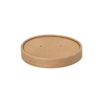 Lock för soppa cup, kartong "pure" rund Ø 9,8 cm · 1,6 cm brun 