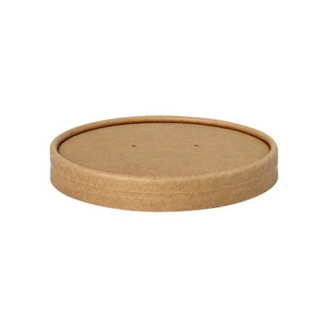 Lock för soppskål, papp rund Ø 11,5 cm · 1,6 cm brun