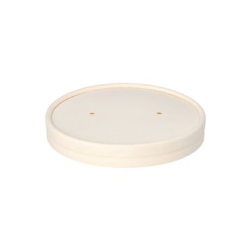 Lock för soppa cup, kartong "To Go" rund Ø 11,8 cm vit