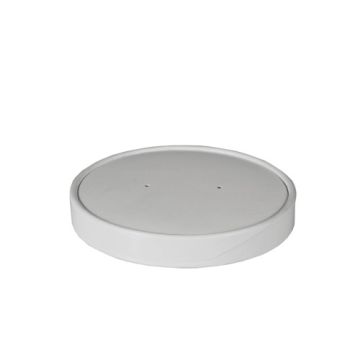 Lock för soppa cup, kartong "To Go" rund Ø 9,9 cm vit