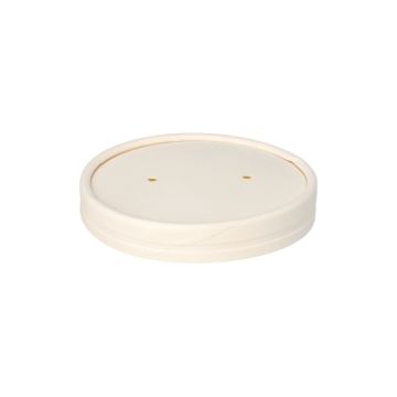 Lock för soppa cup, kartong "To Go" rund Ø 9,9 cm vit