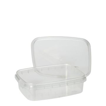 Delikatessbägare, PP kantig 150 ml 2,9 cm x 8,6 cm x 10,9 cm transparent med originalförslutning