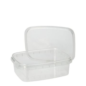 Delikatessbägare, PP kantig 200 ml 3,5 cm x 8,6 cm x 10,9 cm transparent med originalförslutning