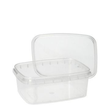 Delikatessbägare, PP kantig 250 ml 4 cm x 8,6 cm x 10,9 cm transparent med originalförslutning