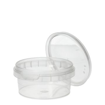 Delikatessbägare, PP rund 180 ml Ø 9,5 cm · 4,5 cm transparent med originalförslutning