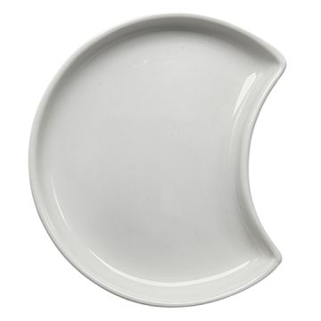 Fingerfood tallrik av porslin, halvmåne Ø 9 cm · 1,2 cm vit "Ano"